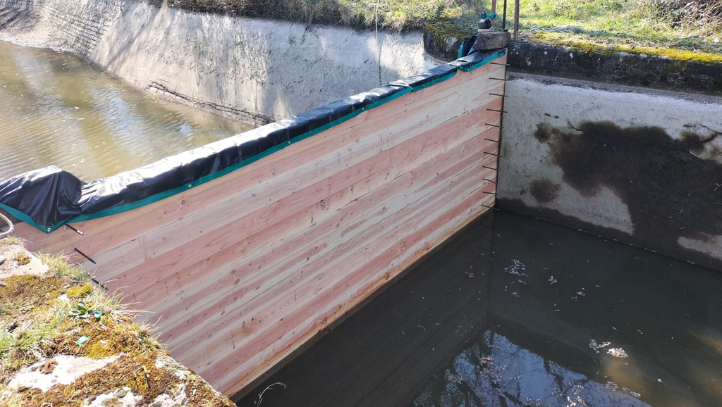 Batardeau au pont de la Teyssonne, coté Melay